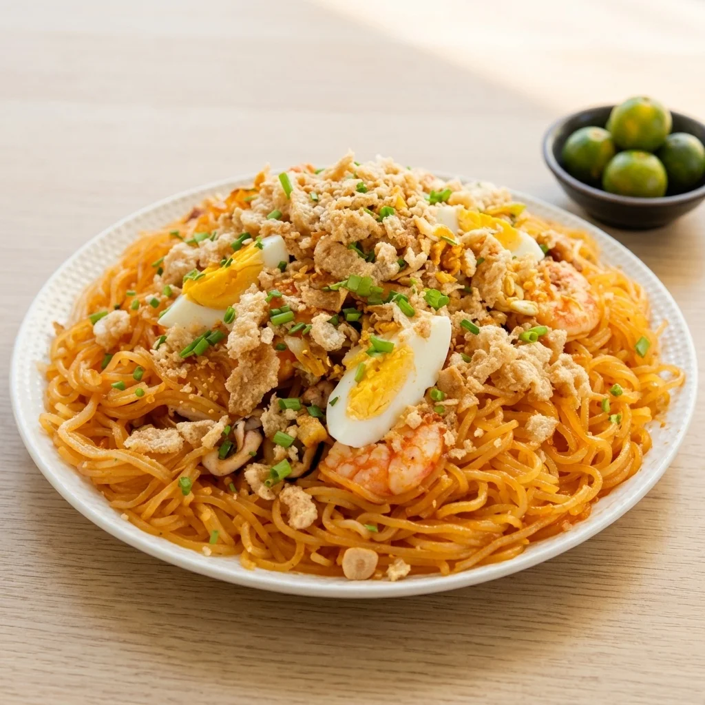 Palabok — savory Filipino noodle dish at Side Chick'n Saskatoon
